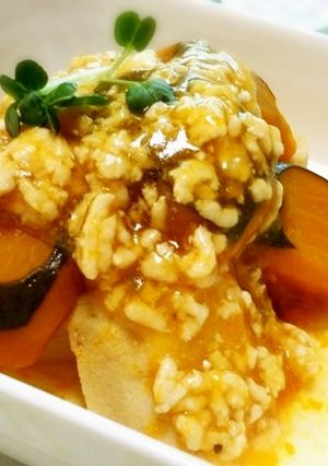 ◆かぼちゃと高野豆腐の鶏そぼろあん◆-レシピのメイン写真