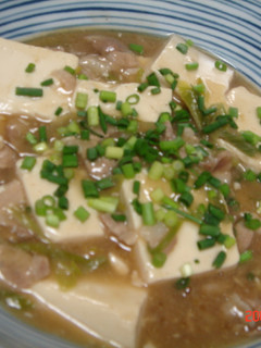 豆腐の豚ネギあんかけ-レシピのメイン写真