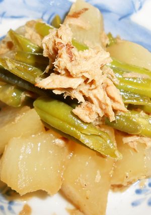 いんげん豆と大根のツナの煮物-レシピのメイン写真
