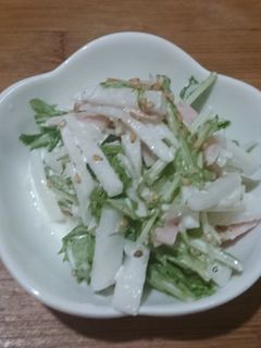 大根・水菜・ハムのマヨサラダ-レシピのメイン写真