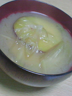 やみつき☆サツマイモとみょうがのお味噌汁-レシピのメイン写真
