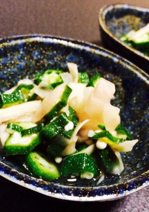 オクラとガリの酢の物-レシピのメイン写真