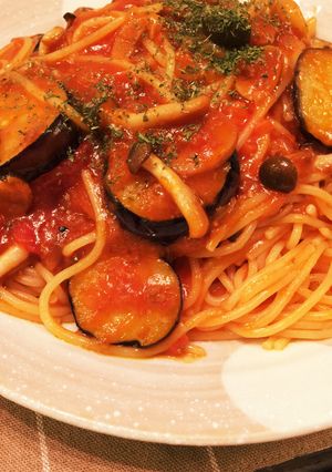 ナスときのこのミートスパゲッティ-レシピのメイン写真
