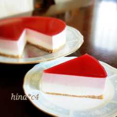 รูปของ 簡単♪３色ラズベリーレアヨーグルトケーキ