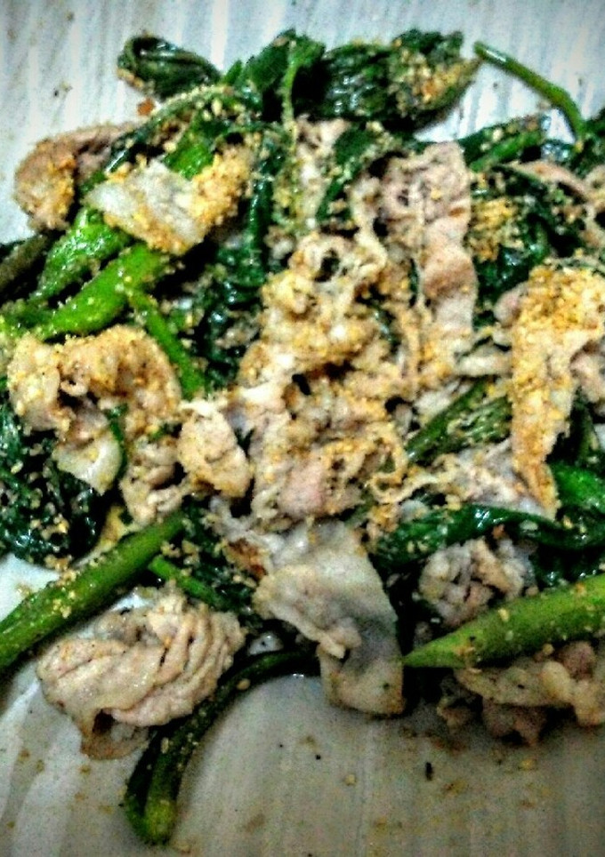 空心菜と豚肉の焼き浸しすりごま和え-レシピのメイン写真