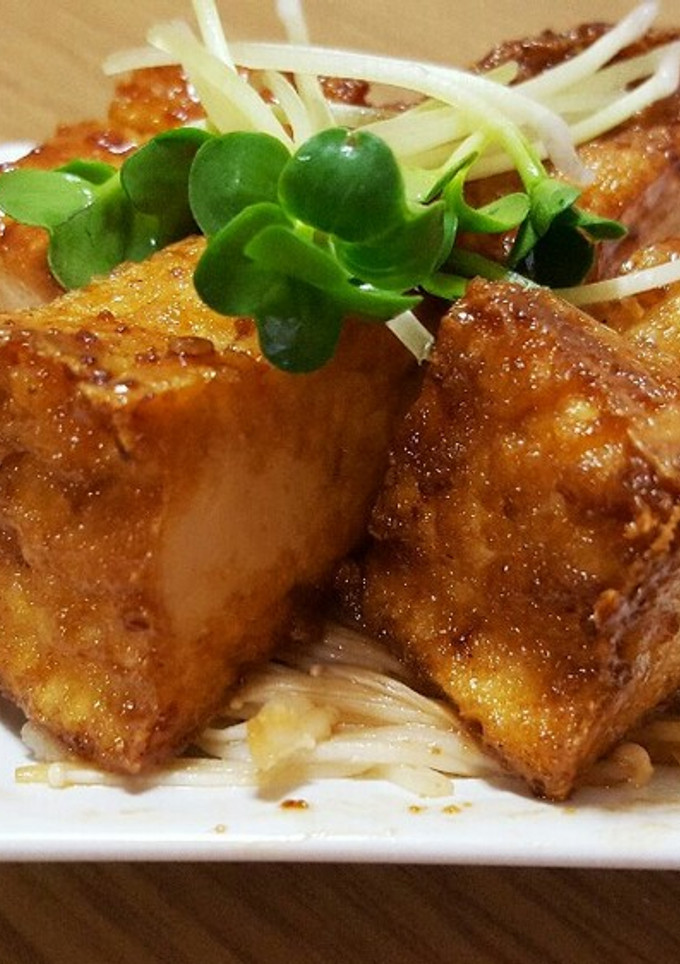 簡単すぎ！韓国風の焼き厚揚げ！-レシピのメイン写真