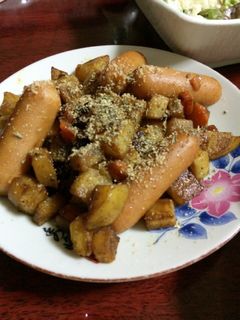 角切り野菜とウインナー炒め カレー風味-レシピのメイン写真