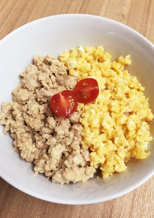 節約！豆腐でカサ増し２色そぼろ丼-レシピのメイン写真