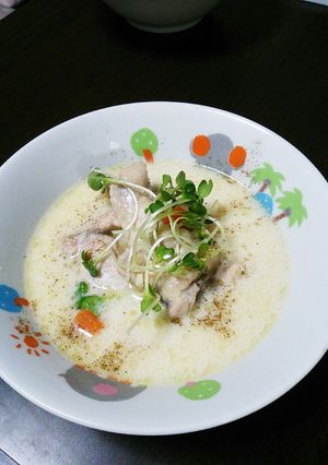 生姜と手羽元のぽかぽか豆乳スープ-レシピのメイン写真
