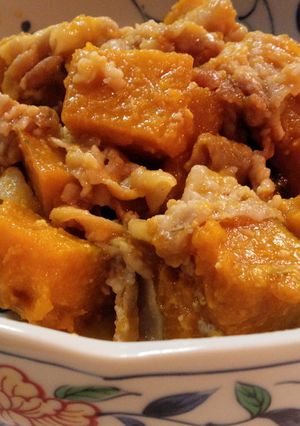 さっぱり甘味噌♪南瓜の豚バラ煮-レシピのメイン写真