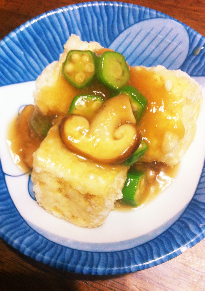 簡単！オクラとキノコの揚げ出し豆腐-レシピのメイン写真