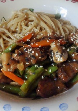牛肉と野菜の甘辛あんかけ麺/飯-レシピのメイン写真
