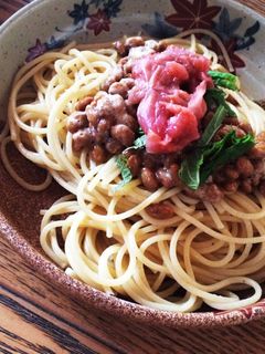 簡単!美味しい!梅納豆パスタ-レシピのメイン写真