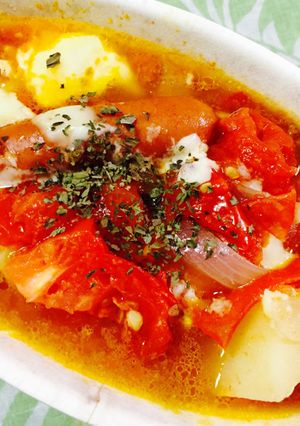 トマトチーズ煮込み♪まるごとソーセージ-レシピのメイン写真