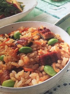 うなぎと人参の炊き込みご飯-レシピのメイン写真