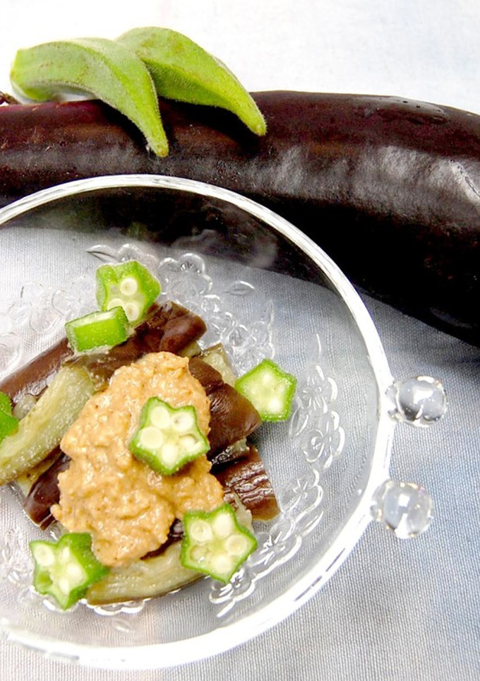あっさり夏野菜！蒸しなすのごまみそだれ-レシピのメイン写真
