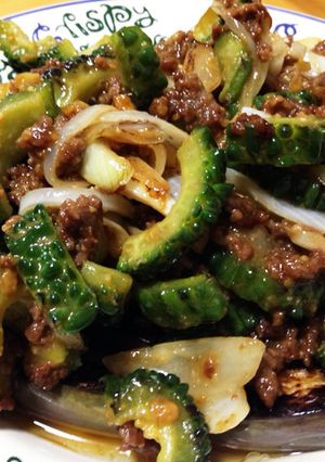 ご飯がススム！ナスとゴーヤーの肉味噌和え-レシピのメイン写真