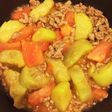 ★離乳食中期★豚肉と茄子とトマトの炒め物