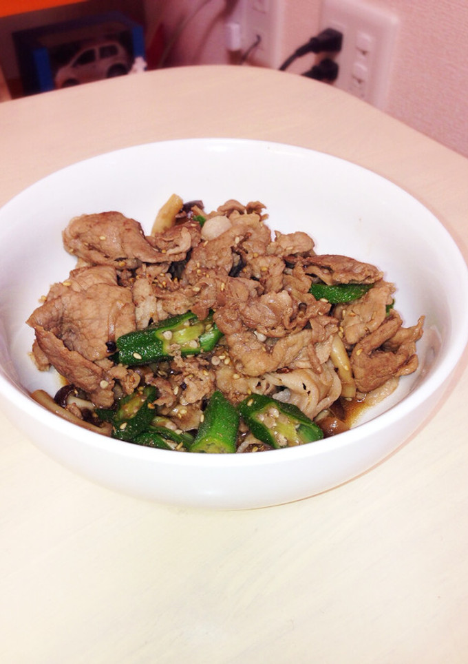 簡単！豚肉とオクラの醤油炒め-レシピのメイン写真