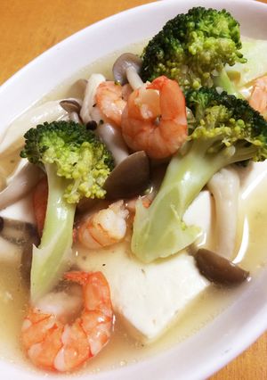 簡単☆エビとブロッコリーの豆腐煮-レシピのメイン写真