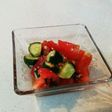 キュウリとトマトの塩麹昆布和え