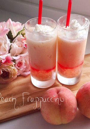 桃感たっぷり♡ピーチフラペチーノ-レシピのメイン写真