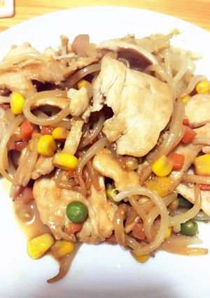 ムネ肉もやしでマヨポン味噌炒め-レシピのメイン写真