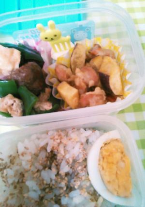 チビ夏の弁当*ミートボール和え-レシピのメイン写真