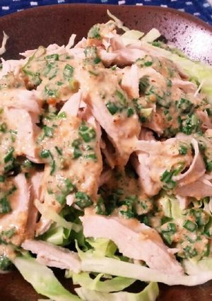 鶏むね肉×温キャベツ*味噌マヨサラダ-レシピのメイン写真