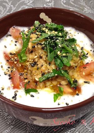 納豆とトマトの長芋とろろ玄米粥-レシピのメイン写真