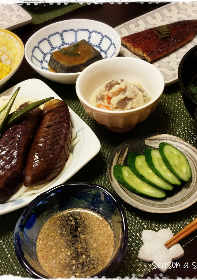 【麺類】夏野菜の焼き浸し 冷やしうどん。-レシピのメイン写真