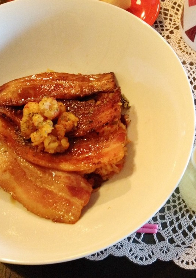 ベーコンとロブスターの蒲焼丼♡お茶漬け風-レシピのメイン写真