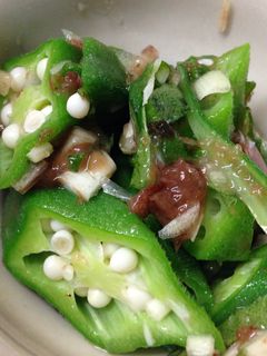 簡単梅肉和え(オクラ・大葉・茗荷)-レシピのメイン写真