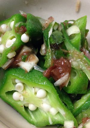 簡単梅肉和え(オクラ・大葉・茗荷)-レシピのメイン写真