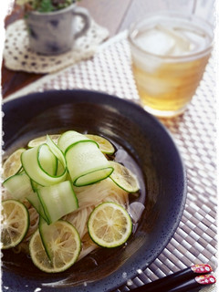 柑橘香って爽やか~すだち・胡瓜の素麺-レシピのメイン写真
