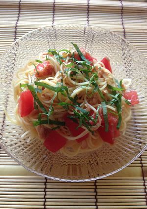 超簡単‼ トマトとツナの和風冷製パスタ-レシピのメイン写真
