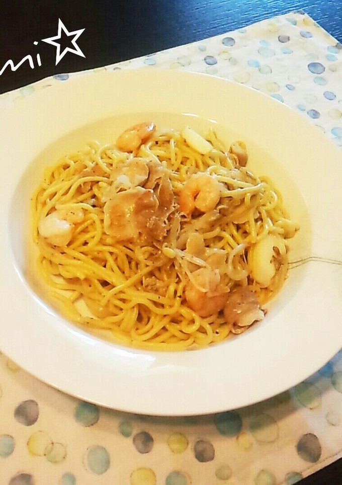 包丁＆まな板いらず☆超簡単海鮮塩焼きそば-レシピのメイン写真