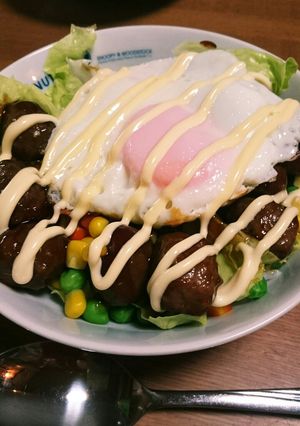 ロコモコみたいなミートボール丼-レシピのメイン写真