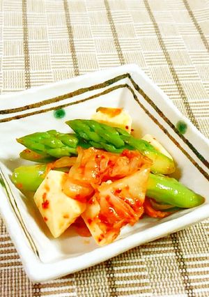 アスパラとチーズのキムチあえ♪-レシピのメイン写真