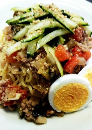 夏野菜&お酢in肉味噌冷やし中華♪-レシピのメイン写真