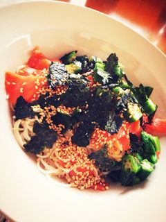 サーモンオクラそうめん。・*・:♪-レシピのメイン写真