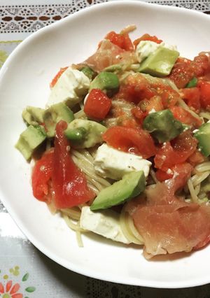 クリームチーズと生ハム入り冷製パスタ-レシピのメイン写真