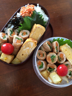 お弁当に~野菜の肉巻き・端っこで母弁当-レシピのメイン写真