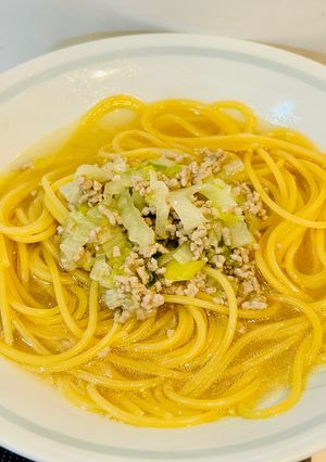 豚ひき肉と白菜のコンソメスープパスタ！-レシピのメイン写真