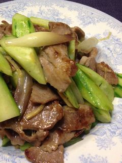 きゅうりと豚肉とみょうがの炒め物-レシピのメイン写真