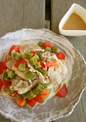 さっぱり☆豚肉とオクラの簡単冷やしうどん-レシピのメイン写真