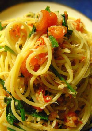 しらすと鷹の爪のにんにくスパゲッティー-レシピのメイン写真