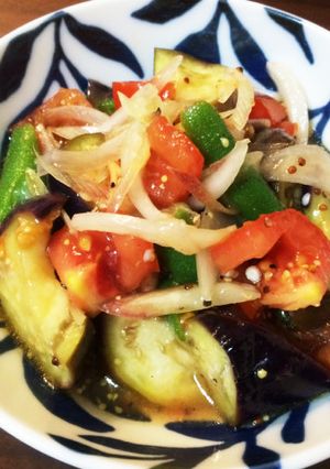 夏野菜で♪トマトなすオクラのマリネ♪-レシピのメイン写真