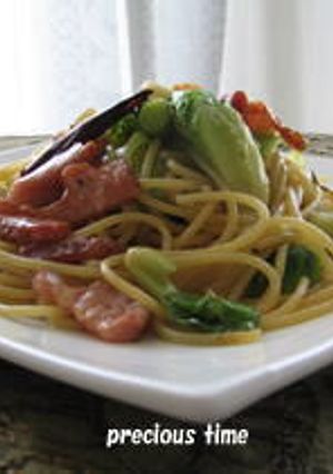 芽キャベツとベーコンのパスタ-レシピのメイン写真