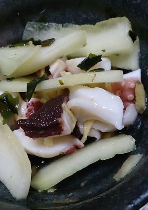 皮でエコシリーズ1すいかの皮で酢ダコ-レシピのメイン写真